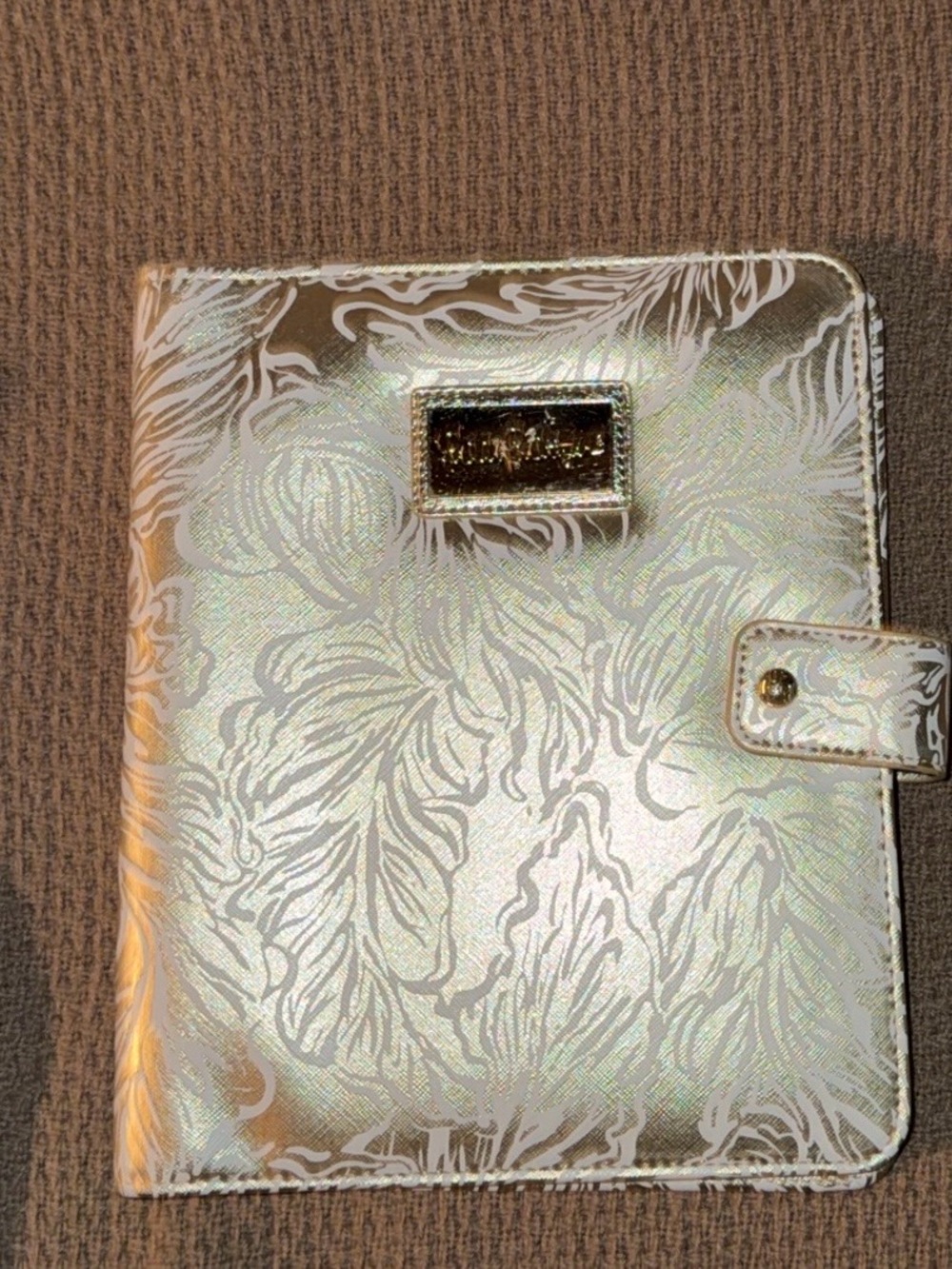 Lilly Pulitzer Iridescent Floral Planner with Gold Plate